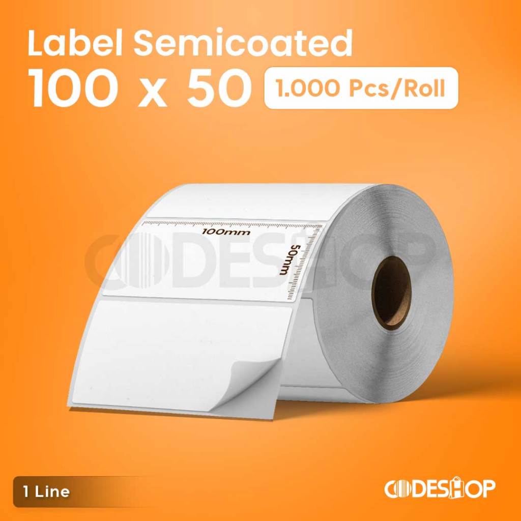 

LABEL BARCODE STICKER 100 X 50 MM ( 1 LINE ) ISI 1000 PCS 1 BARIS