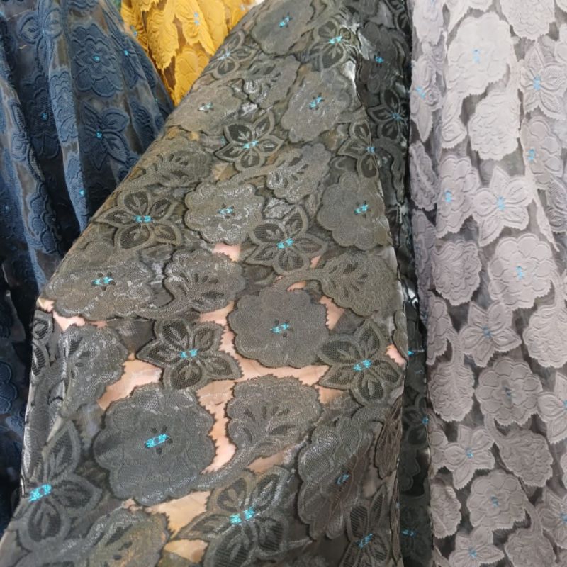 DYA369 Kain Organza Bordir/Orngaza Motif/Organza Limited/Organza Bordir Motif Terbaru