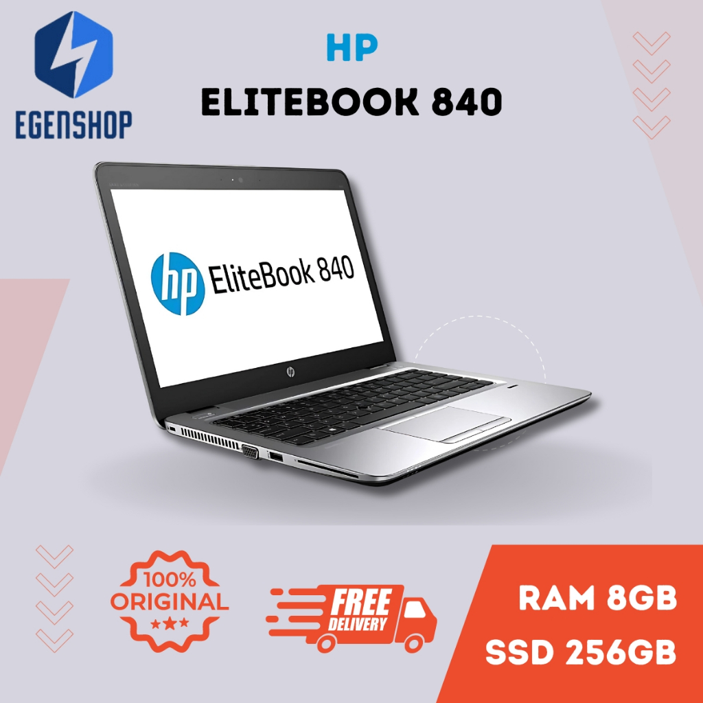 Laptop HP Elitebook 840 G3 RAM 8GB SSD 256GB Second Berkualitas Bergarasi
