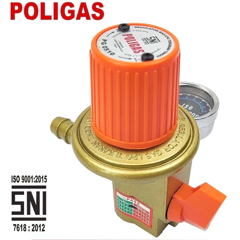 Kepala Regulator Kompor Gas Tekanan Tinggi POLIGAS METERAN