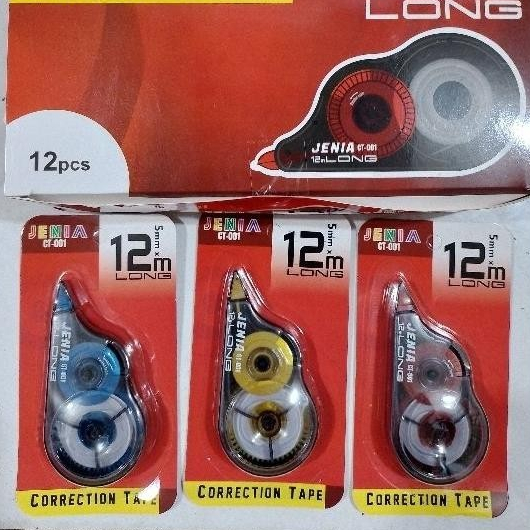 

Correction Tape Tipex Kertas Jenia 12M CT-001 ISI 12 PCS