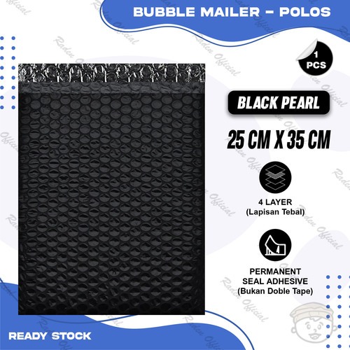 

Plastik Packing BUBBLE MAILER Hitam Kantong Polybubble Amplop Bubble Envelope Polymailer Olshop Polos Ukuran 25X35