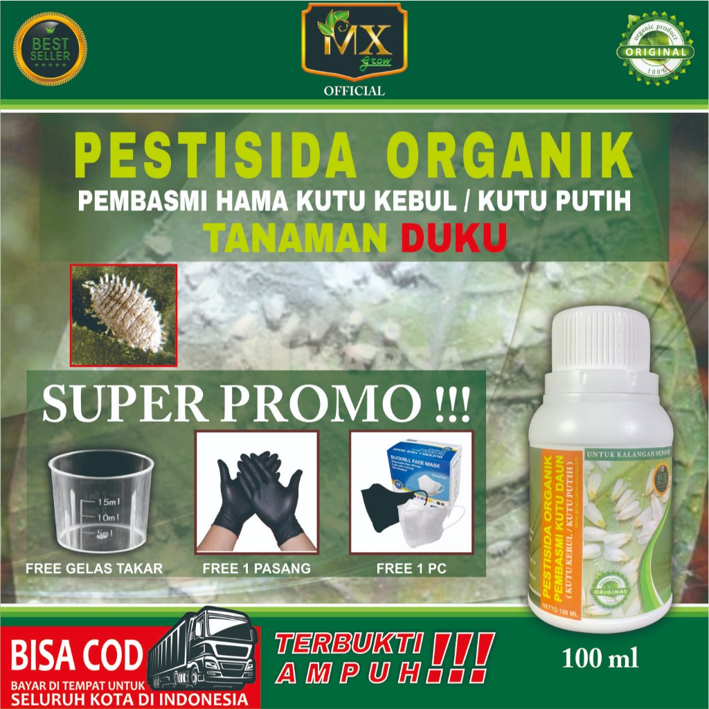 Pestisida Organik Pembasmi KUTU DAUN ( Kutu Kebul / Kutu Putih ) Untuk Tanaman DUKU 100 ml