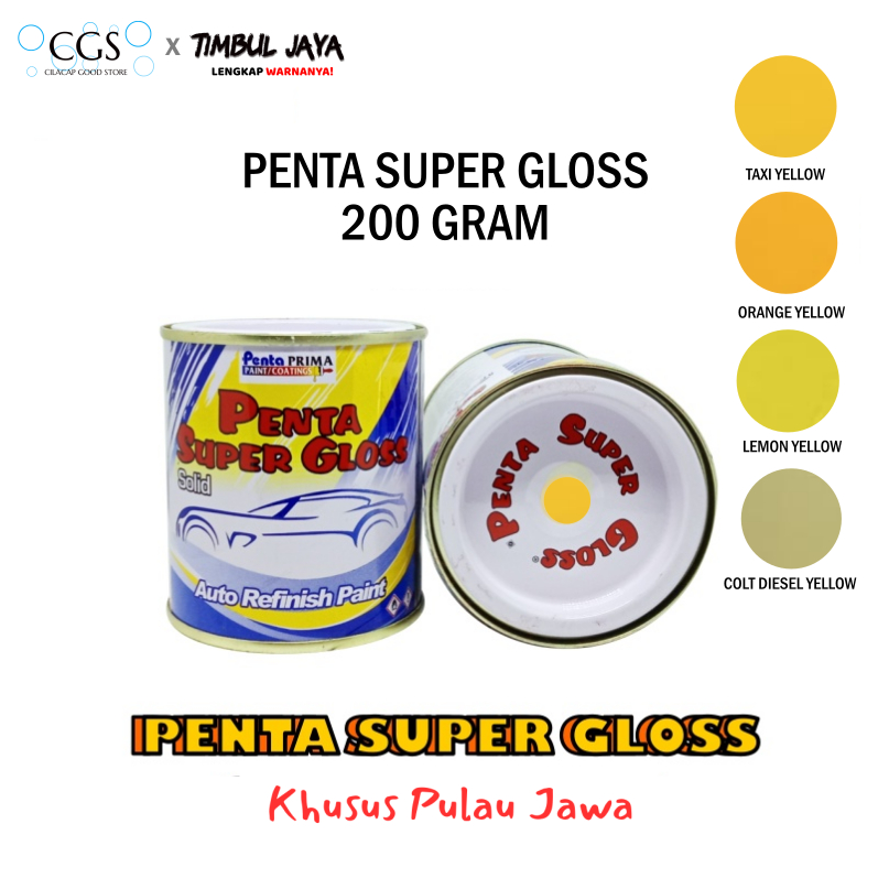 Cat Penta LEMON YELLOW 322T 200 gram - cat kuning lemon - cat penta kuning lemon - cat mobil kuning 