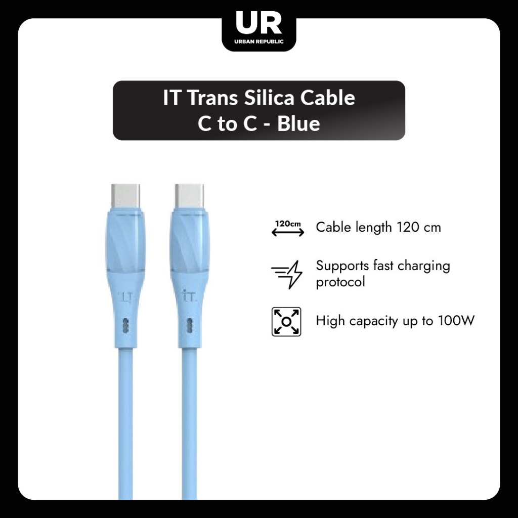 NEW PRODUCT IT TRANS SILICA CABLE C TO C - BLUE AURA PIXELS