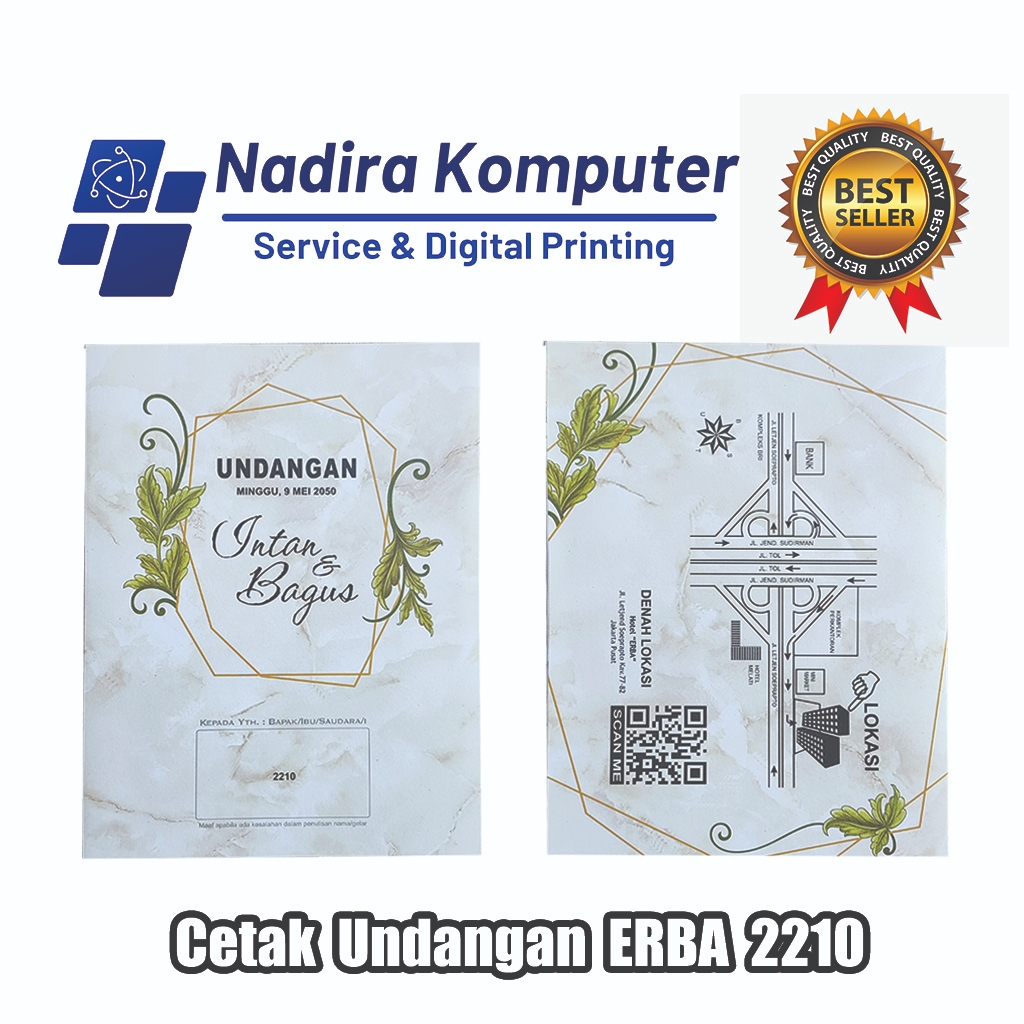 Undangan Pernikahan Tunangan Khitanan dll - ERBA 2210 // 50 pcs Undangan Erba 2210