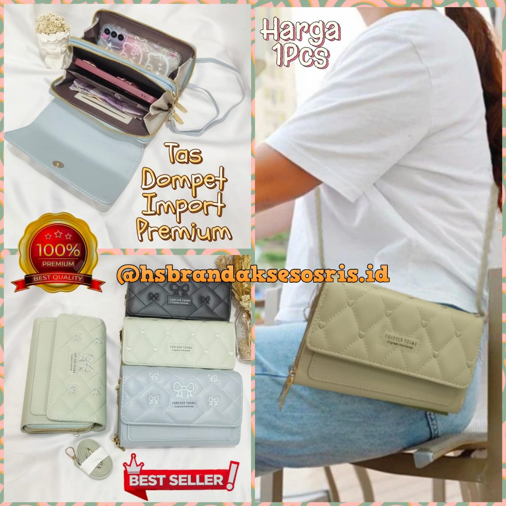 TAS SELEMPANG KULIT BORDIR IMPORT PREMIUM / DOMPET LIPAT SELEMPANG WANITA TERBARU / DOMPET SLEMPANG 