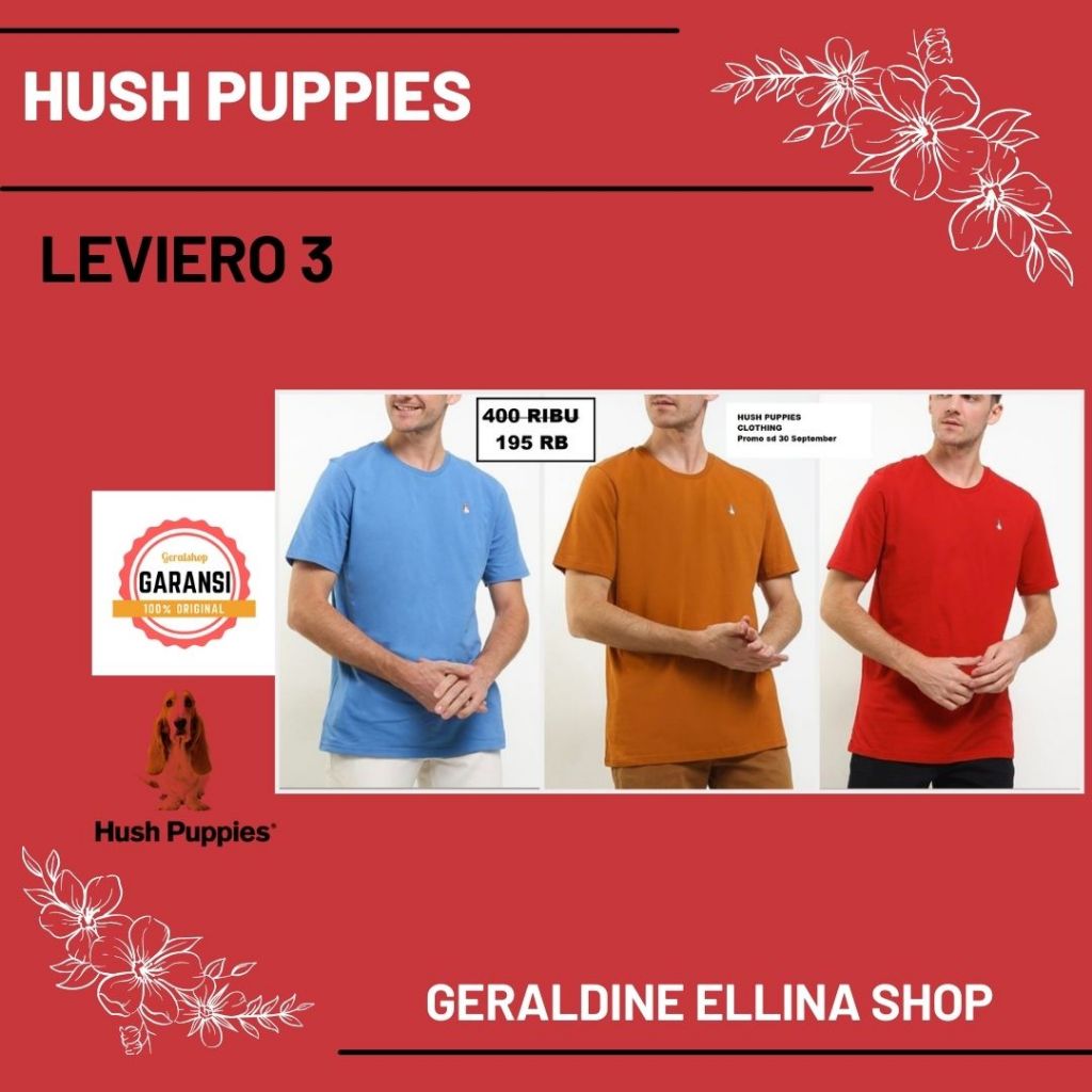 Kaos hush puppies pria laki laki men original sale seri LEVIERO PKT 3