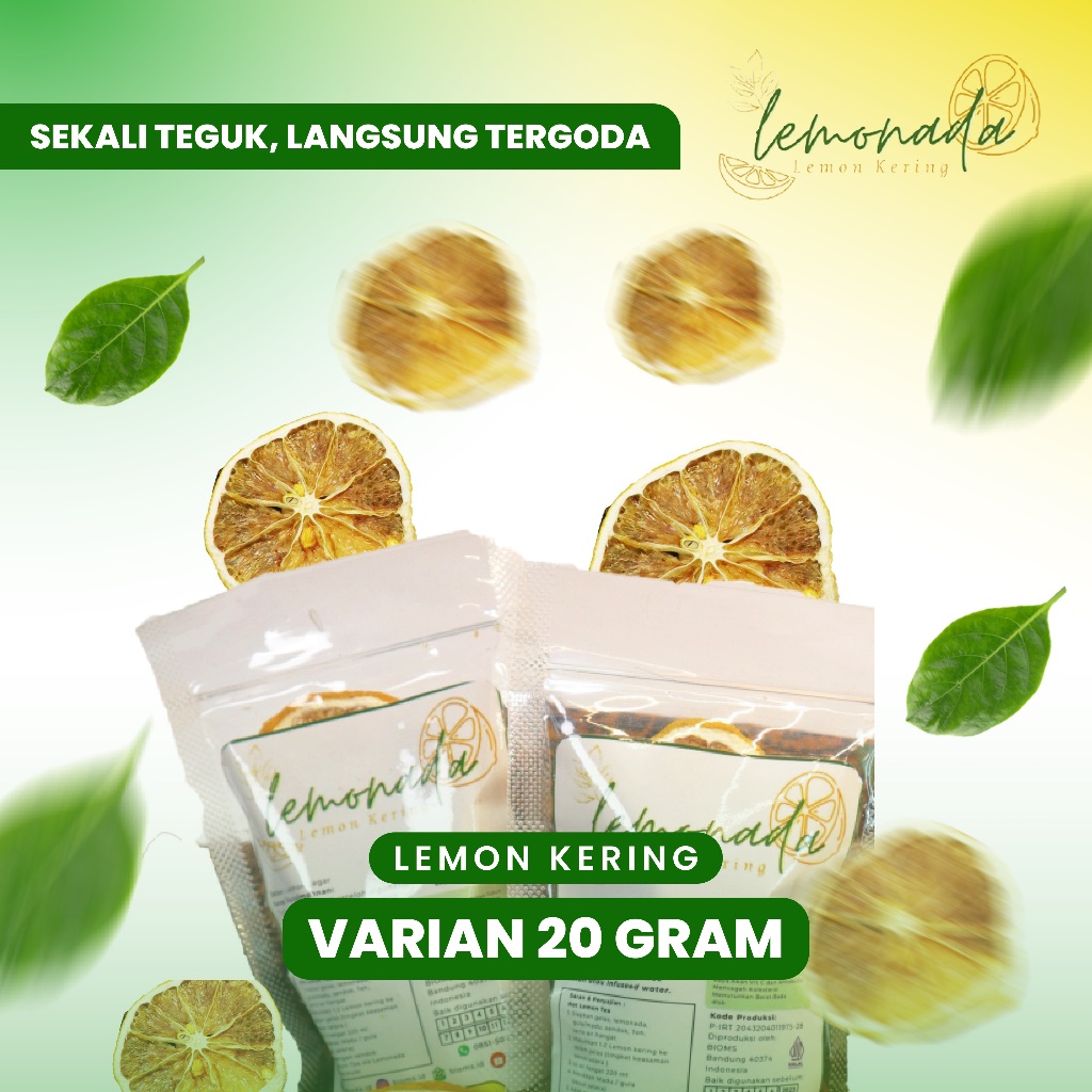 

Lemon Kering Premium Lemonada 100% Organik Cocok untuk Diet 20 gr