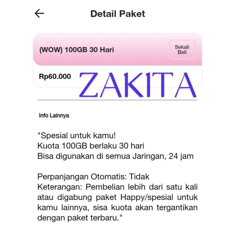 Perdana Tri Sakti 100gb - 60rb (KARTU SAJA)