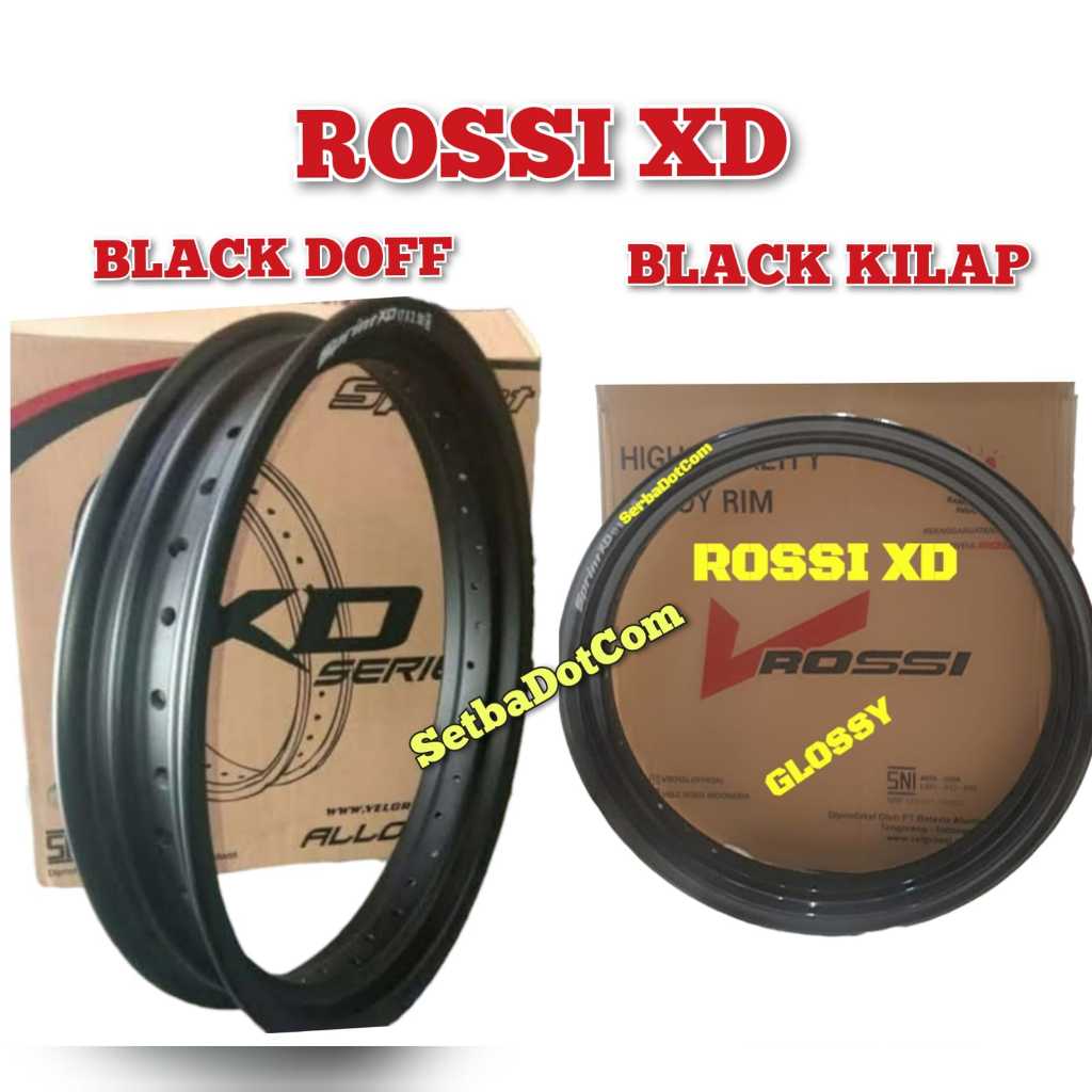VELG ROSSI Rossy SPRINT XD 140 160 215 250 300 350 RING 17 36H 32H 28H SUPERMOTO BLACK ROSSI XD WR K