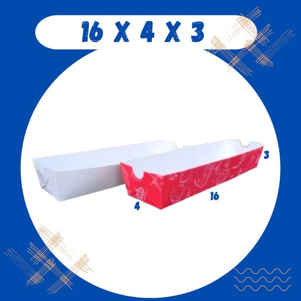 

Box Sosis 16x4x3 Dus Packing Makanan Hotdog Corndog Tokkebi Hottang Ivory Food Grade