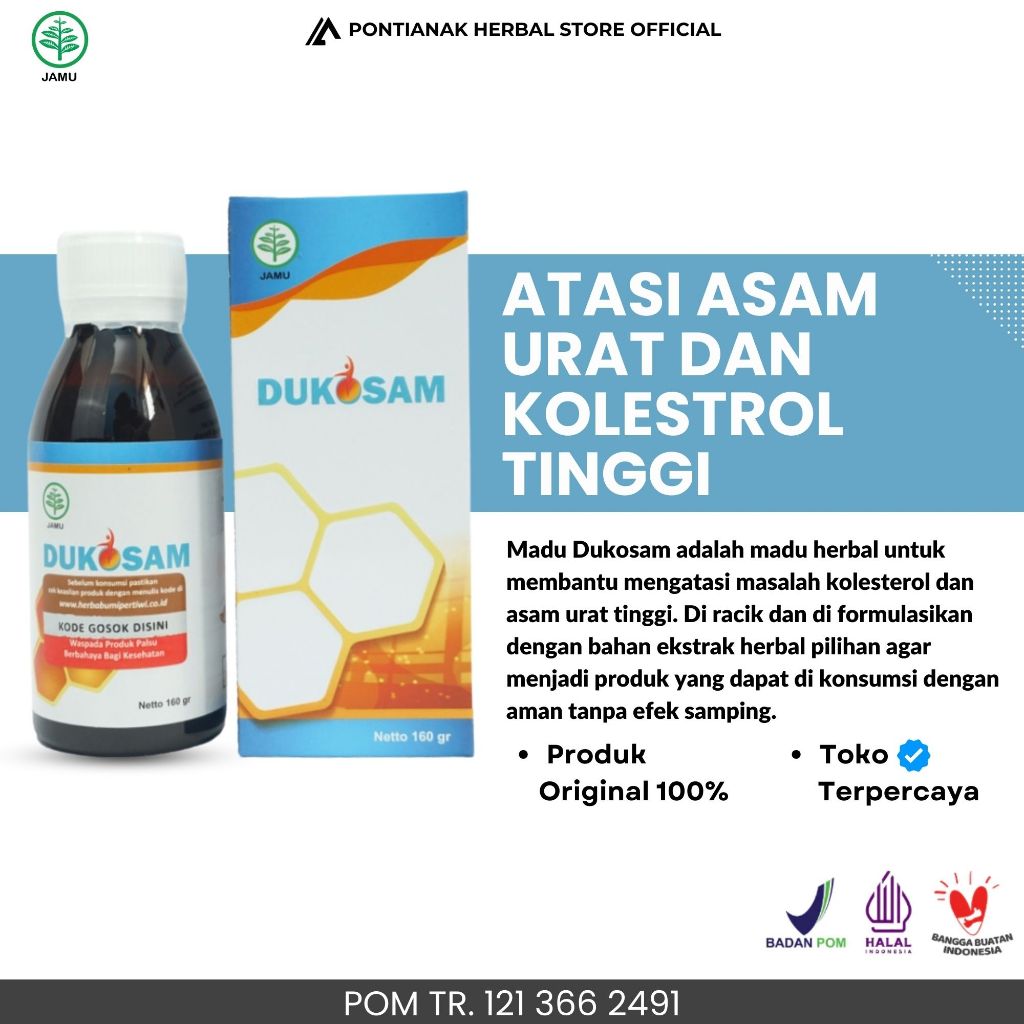 Madu DUKOSAM Forte Obat Herbal Atasi Kolesterol Asam Urat Rematik