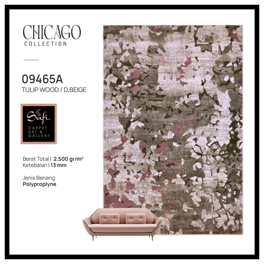 Karpet Minimalis Modern Chicago 240x340 Design Turki