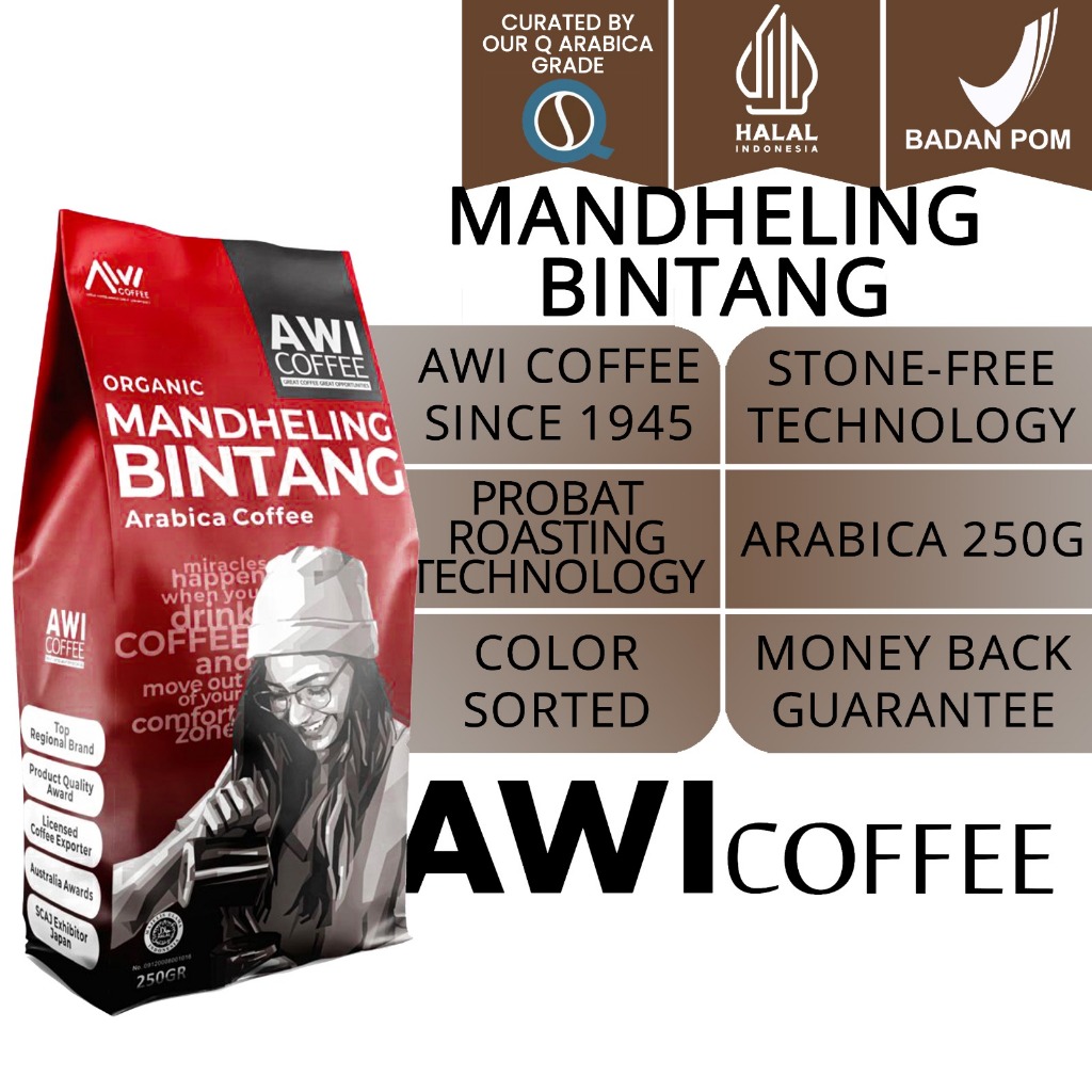 

KOPI SIDIKALANG | MANDHELING BINTANG 250g | Arabica Roasted Coffee Beans | Specialty | AWI COFFEE