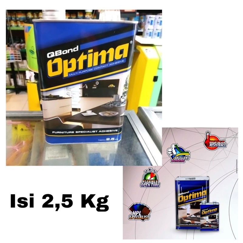 Lem QBOND OPTIMA Isi 2,5 Kg Untuk Bahan Tacon HPL , MDF , Particle Board ,Kayu