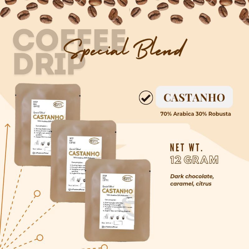 

CoffeeBen Castanho Drip Bag Coffé Kopi Filter Bubuk