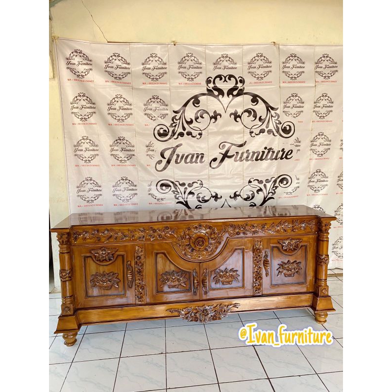 Bufet ukir jati Bufet tv jati ukir bulan Bufet pendek
