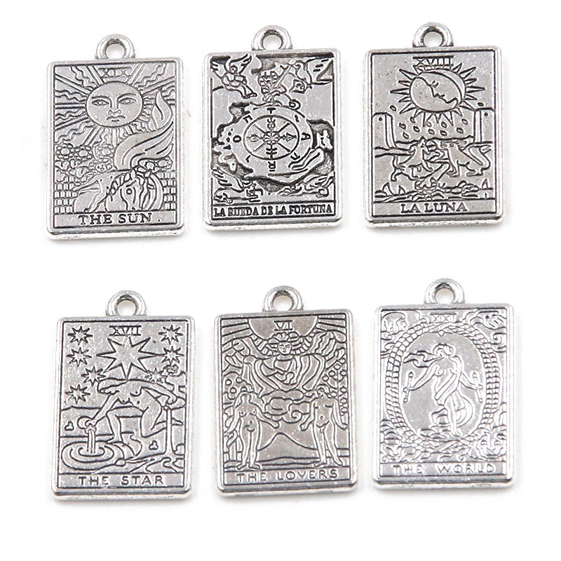 1 pcs Charm Liontin Aksesoris Besi - KARTU TAROT CARD TYPE B