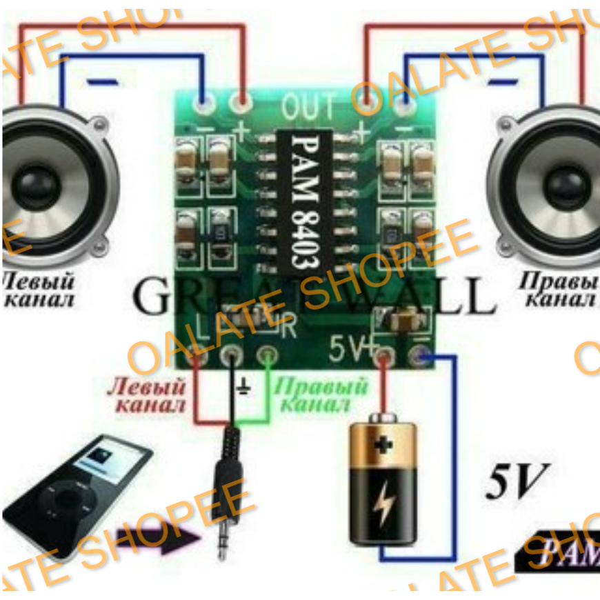 Pam8403 Mini 5V Digital Ampli Board Pam 8403 Power Amplifier Mp3 Musik