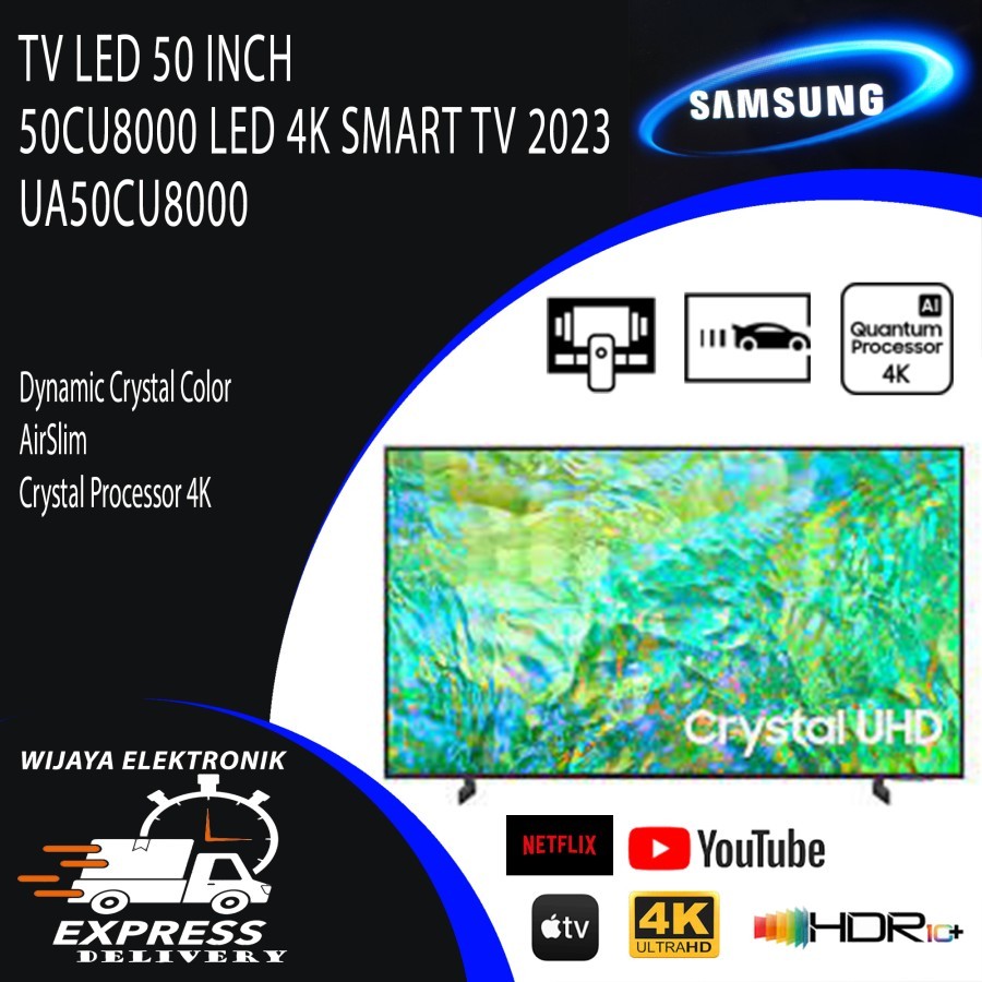 TV LED 50 INCH SAMSUNG 50CU8000 CRYSTAL UHD 4K 2023