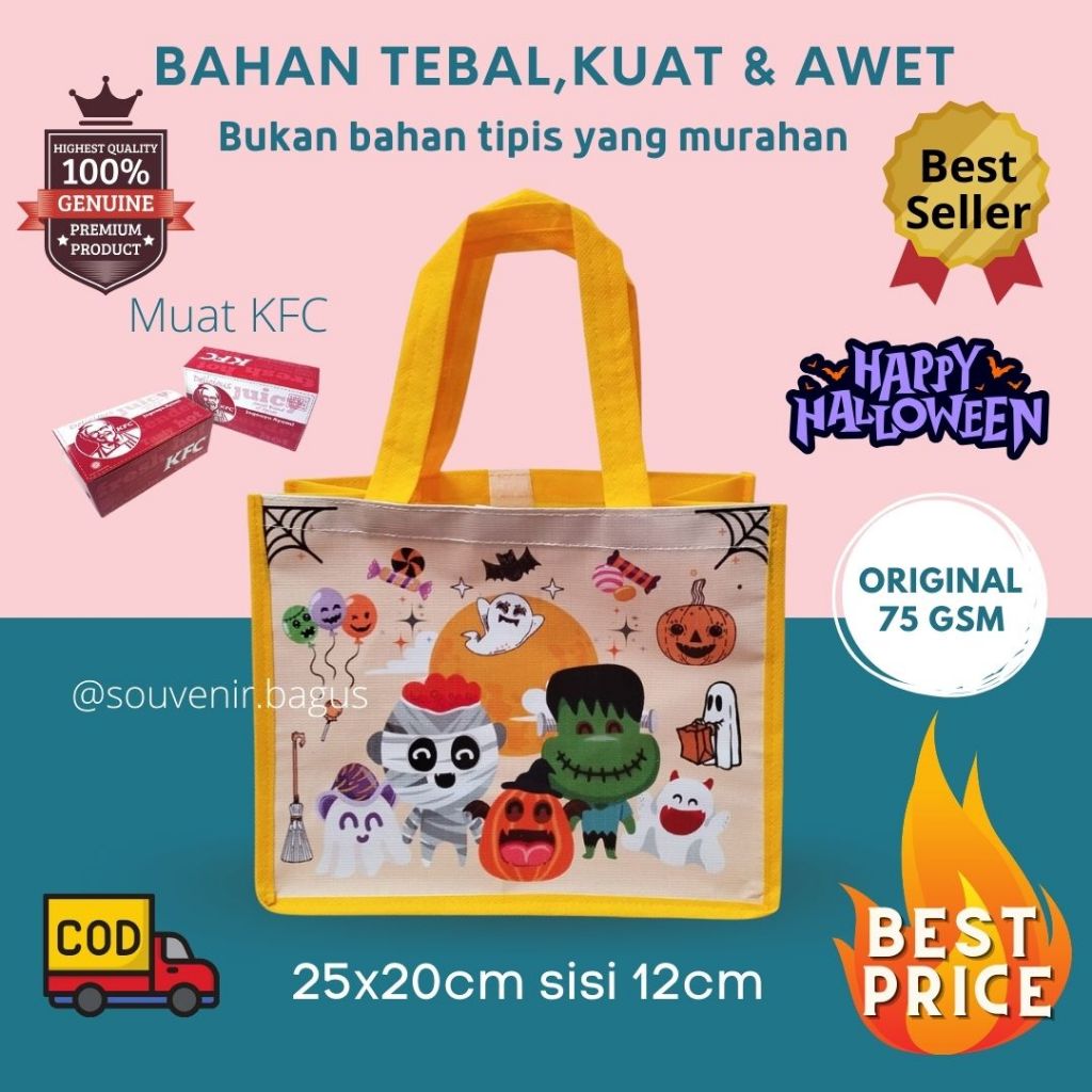 

Tas Halloween labu goodie bag Haloween trick or treat souvenir halowin pumpkin skull jakarta kudus