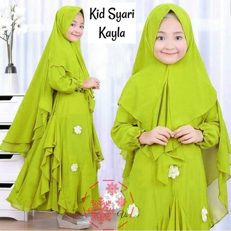 syari anak kayla, pakaian muslim anak, set muslim anak