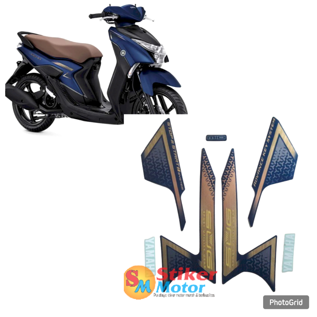 Sticker motor yamaha gear 125 s 2024 biru doff standart fullset