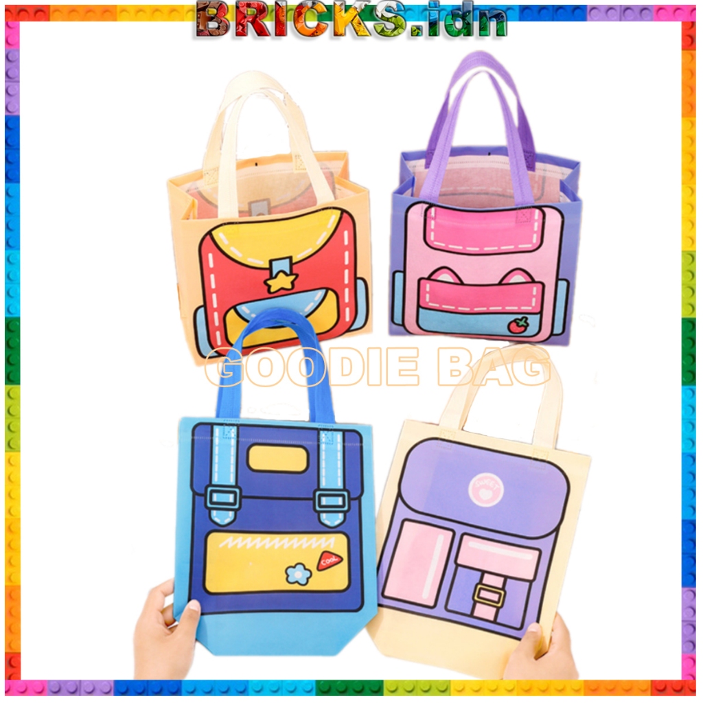 

Tas Goodie bag Ulang Tahun Lucu Souvenir Hampers Bag Lucu Tas Sekolah SPUNDBOND ST26 Bricks,idn
