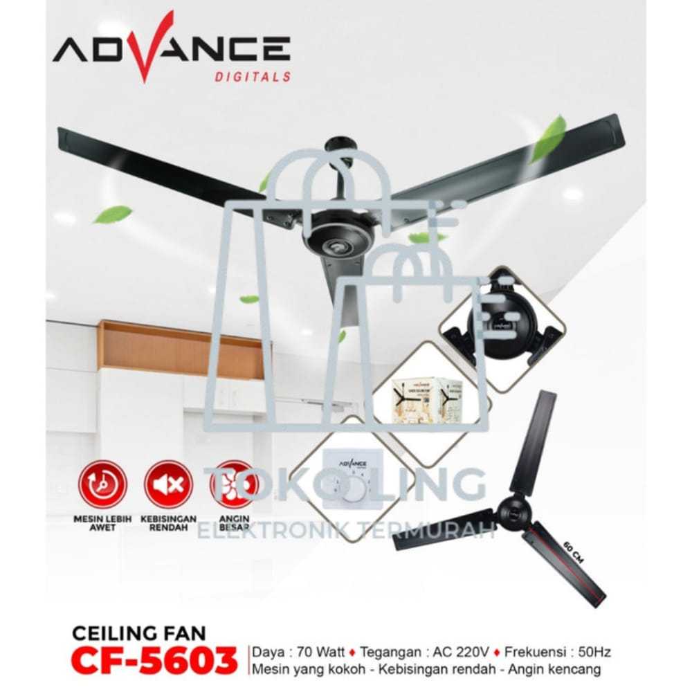 Ceiling Fan Advance CF5603 / Kipas Angin Gantung Advance CF 5603 / Ceiling Fan Daya 70 watt Angin Ke