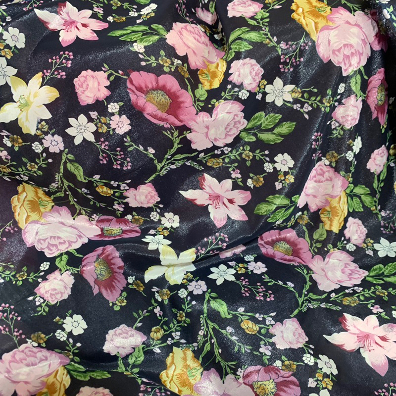 kain sifon leather - kain sifon silk - kain sifon motif bunga - kain sifon antik butik - kain ceruty