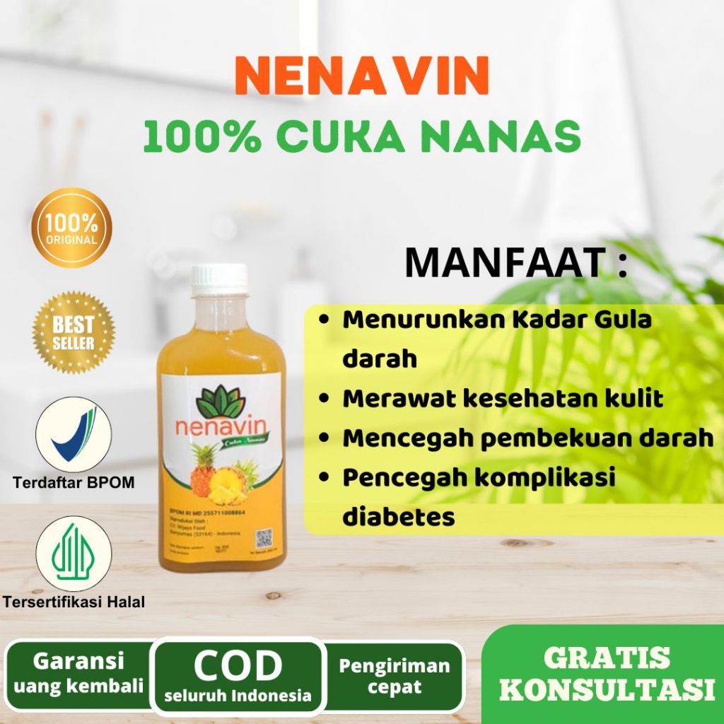 

NENAVIN | Cuka Nanas Asli Turunkan Kadar Gula Darah