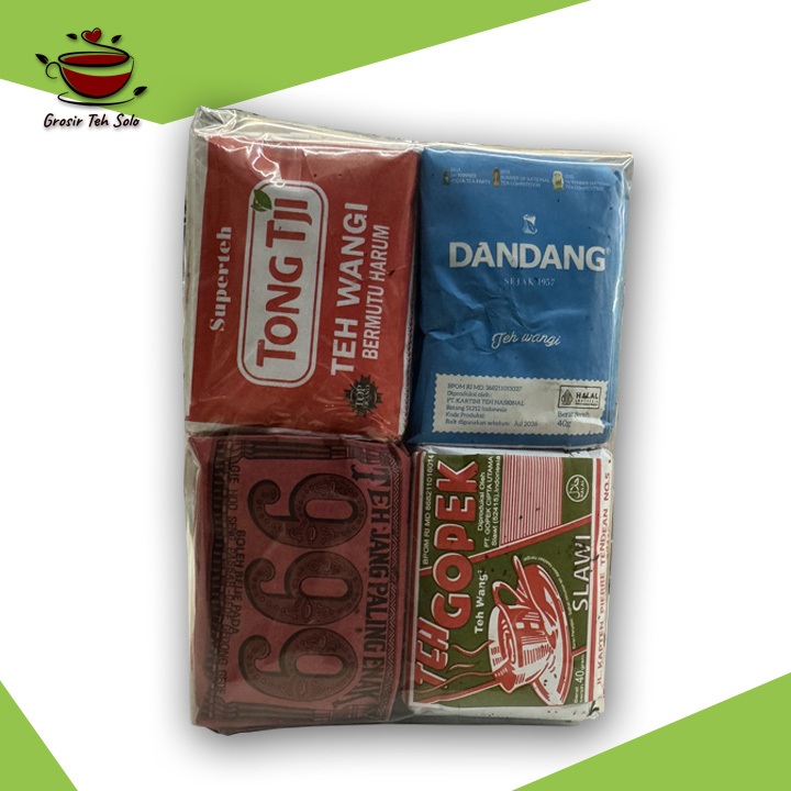 

Teh Tubruk Paket 4 Teh Dandang, Teh Gopek, Tong Tji Merah, 999