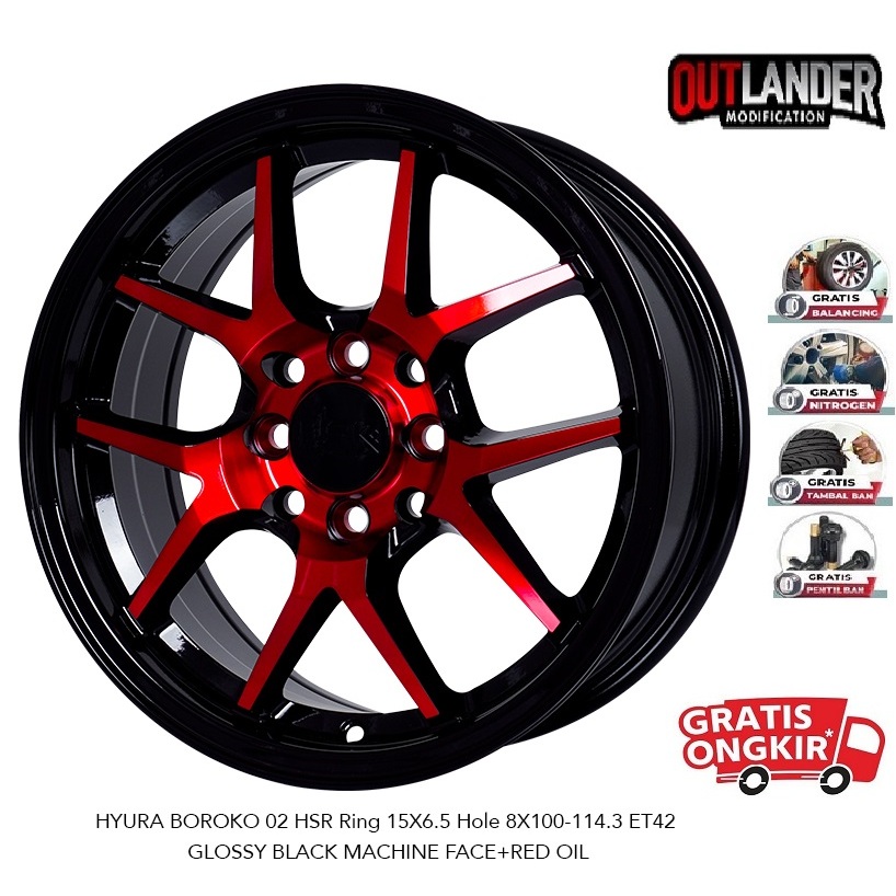 Pelek Hsr  Hyura Ring 15 Mobil Maestro Avanza Baleno Corolla Vios Agya Brio Livina Velg Racing R15