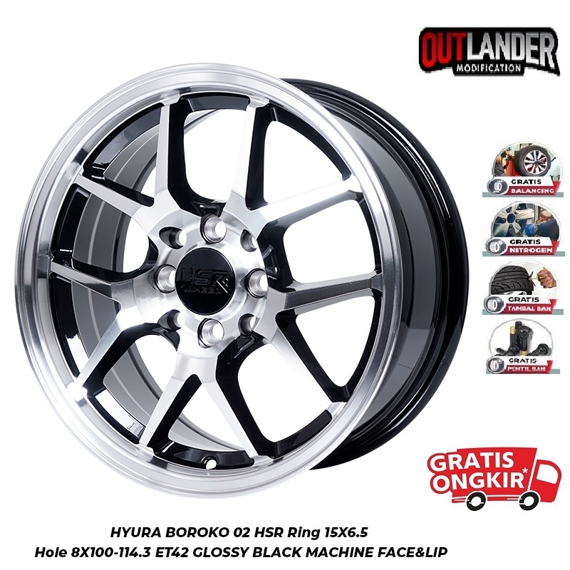 Velg Hsr Hyura R15 Avanza Livina Confero Mazda 2 Karimun Ignis Swift Agya Brio Satya Hsr Ring 15
