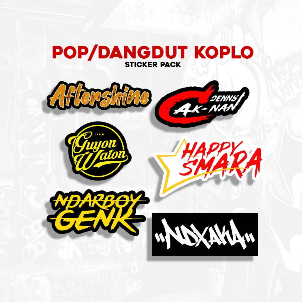 

Pop/Dangdut Koplo Sticker Pack | Stiker Helm | Stiker Vinyl | Stiker Aftershine | Guyon Waton