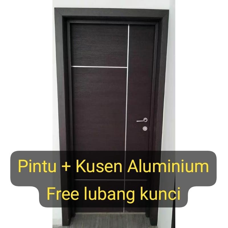 ready pintu kamar dan kusen aluminium gratis lapis samping dan lubang kunci | pintu minimalis hmr