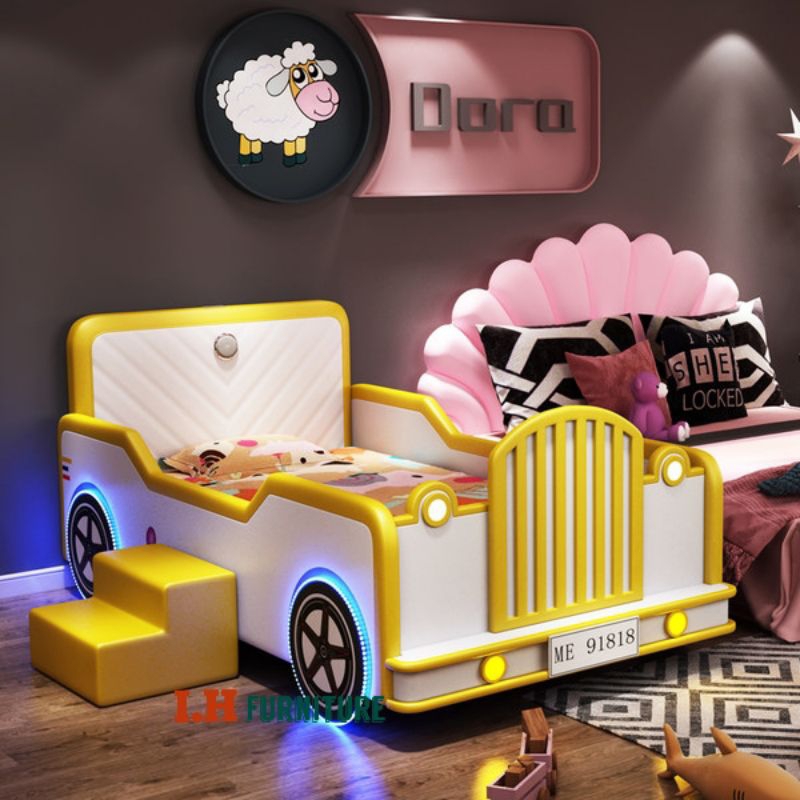 Tempat tidur anak karakter mobil , Tempat tidur anak , Bed anak , kamar anak , Ranjang anak kayu
