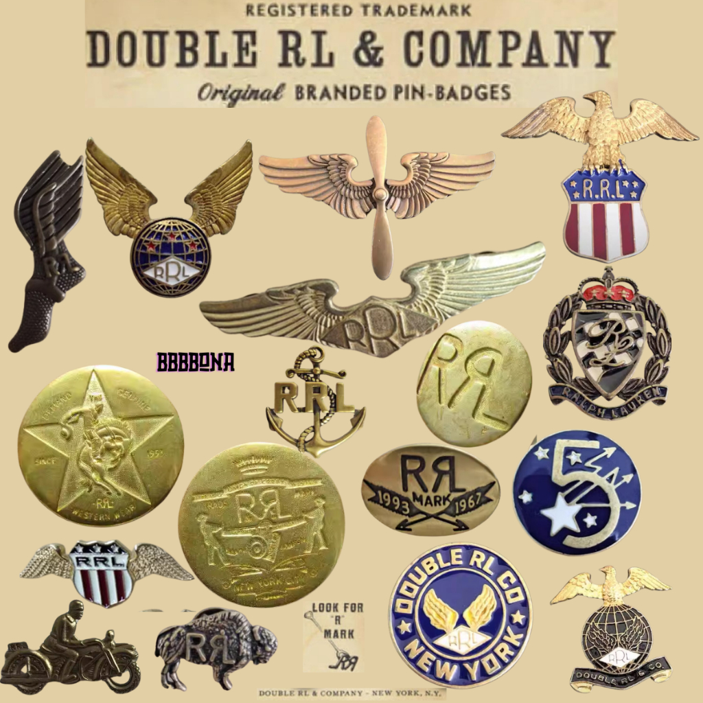 Enamel Pin RRL Double RL Brass Bros Ralph Lauren Copper Vintage Gold USA Badge Flag Coin Eagle
