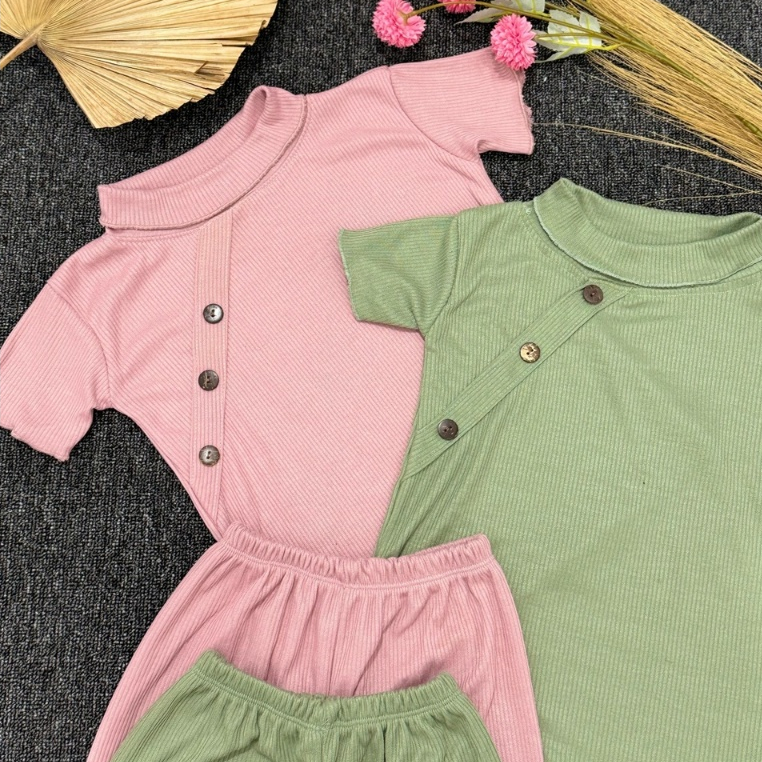 Baju Setelan Panjang Anak Perempuan Bahan Rib Cewek umur 4-10 Tahun - MIKAYLA SET