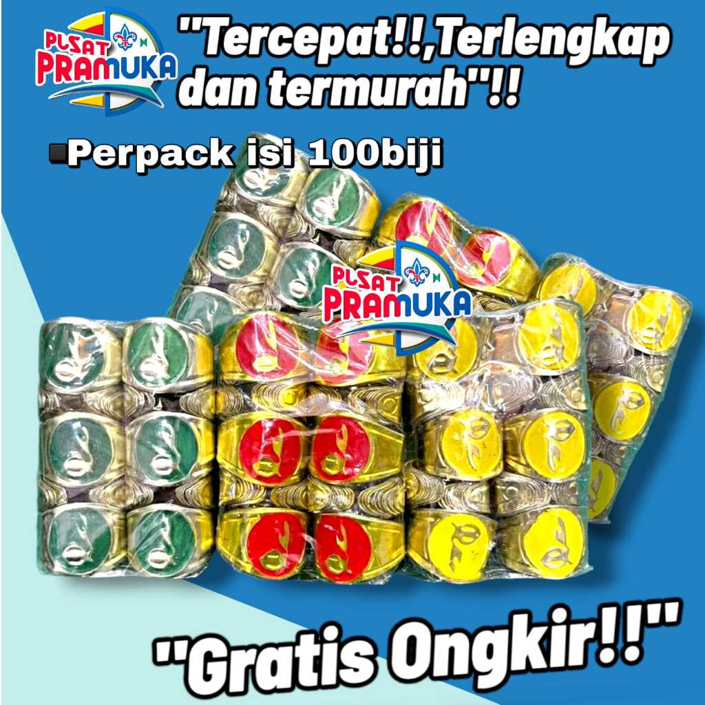 

Perpack [100biji] ring hasduk seng pramuka siaga penggalang penegak