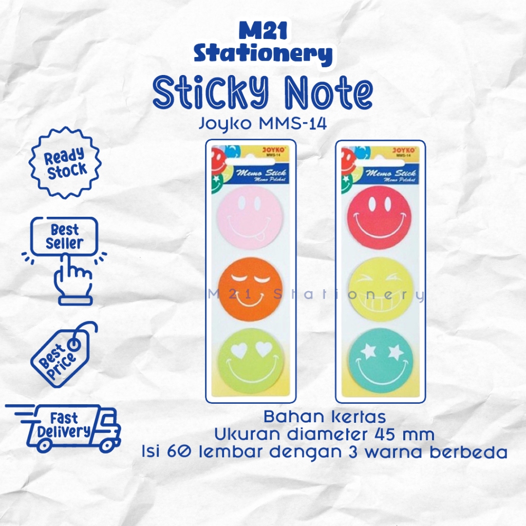 

STICKY NOTE JOYKO MMS-14 / 60 LEMBAR MEMO MMS14 TEMPEL STICK NOTES INDEX & MARK POLOS KERTAS CRAFT KRAFT COKLAT PERSEGI KOTAK ALAT TULIS SEKOLAH ATK KANTOR KAMPUS KULIAH PUSAT KULAKAN STATIONERY MURAH LENGKAP / M21 STATIONERY JOGJA