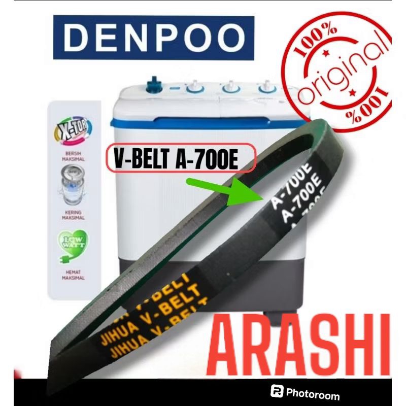 V-Belt panbel vbelt fanbel vanbel A700E A-700E mesin cuci Denpo Denpoo A-700E