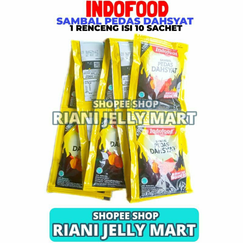 

Indofood Sambal Pedas Dahsyat 1 Renceng Isi 10 Sachet