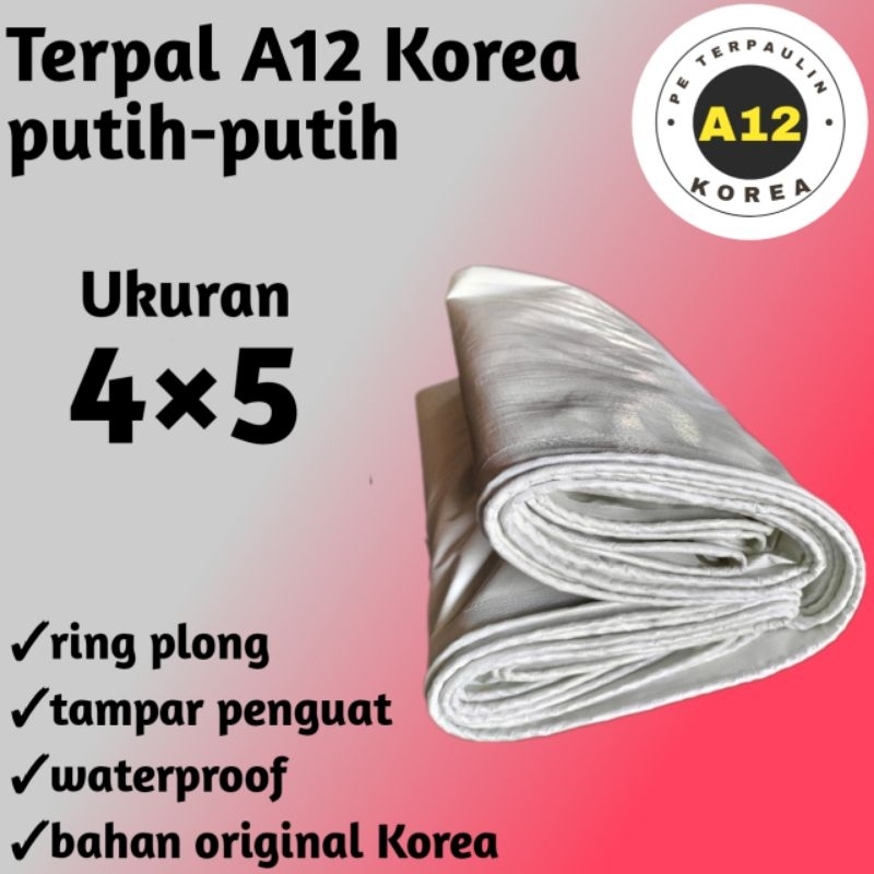 terpal 4×5 type A12 Korea putih-putih