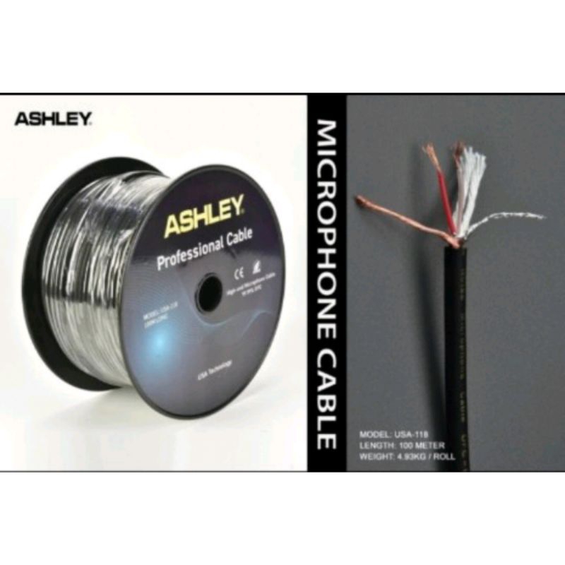 Kabel Mic Ashley USA 118 Panjang 100 Original