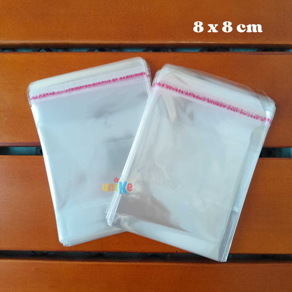 

1 Pack Plastik OPP Kaca Lem 8 x 8 / Plastik Bening Seal Packaging Makanan