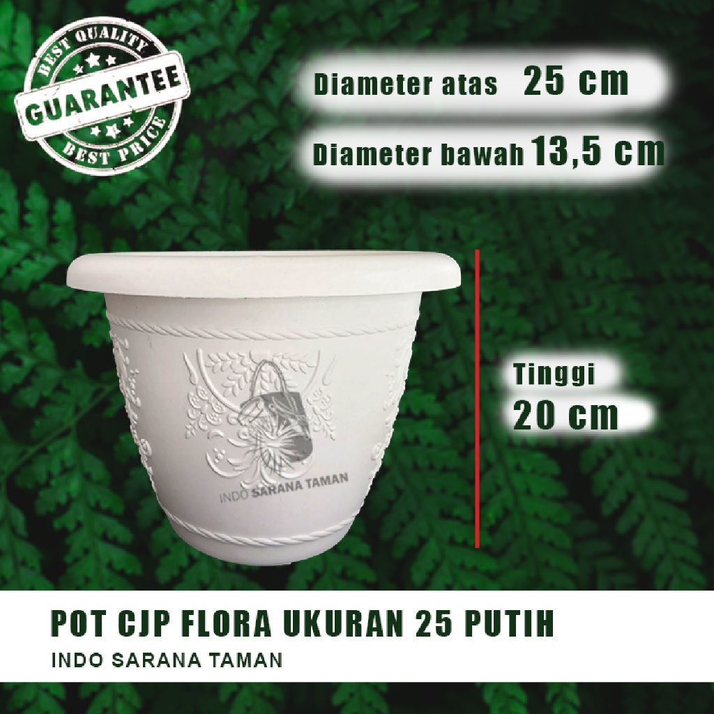POT CJP FLORA 25 PUTIH Pot Tanaman Pot Bunga Pot Plastik GROSIR POT