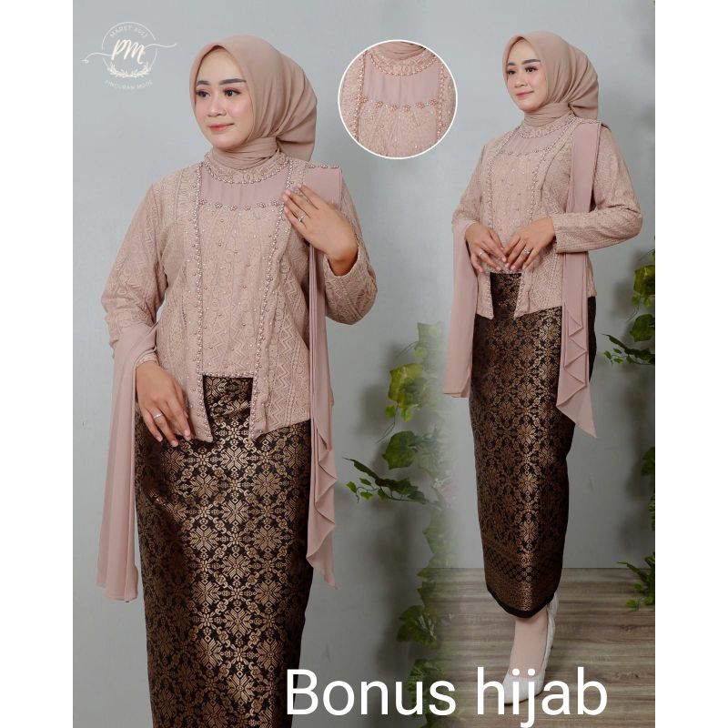 Setelan kebaya modern kutubaru selendang payet setelan kebaya remaja kekinian