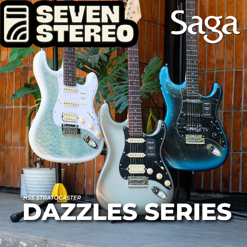 SAGA Guitar HSS Stratocaster RW FB Electric Guitar